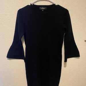 Lulus Elizabella Bell Sleeve Bodycon Sweater Dress